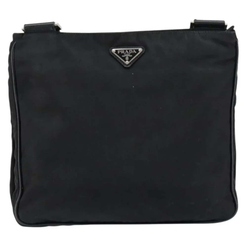Authentic PRADA Shoulder Bag Nylon Black Silver - Picture 9 of 16